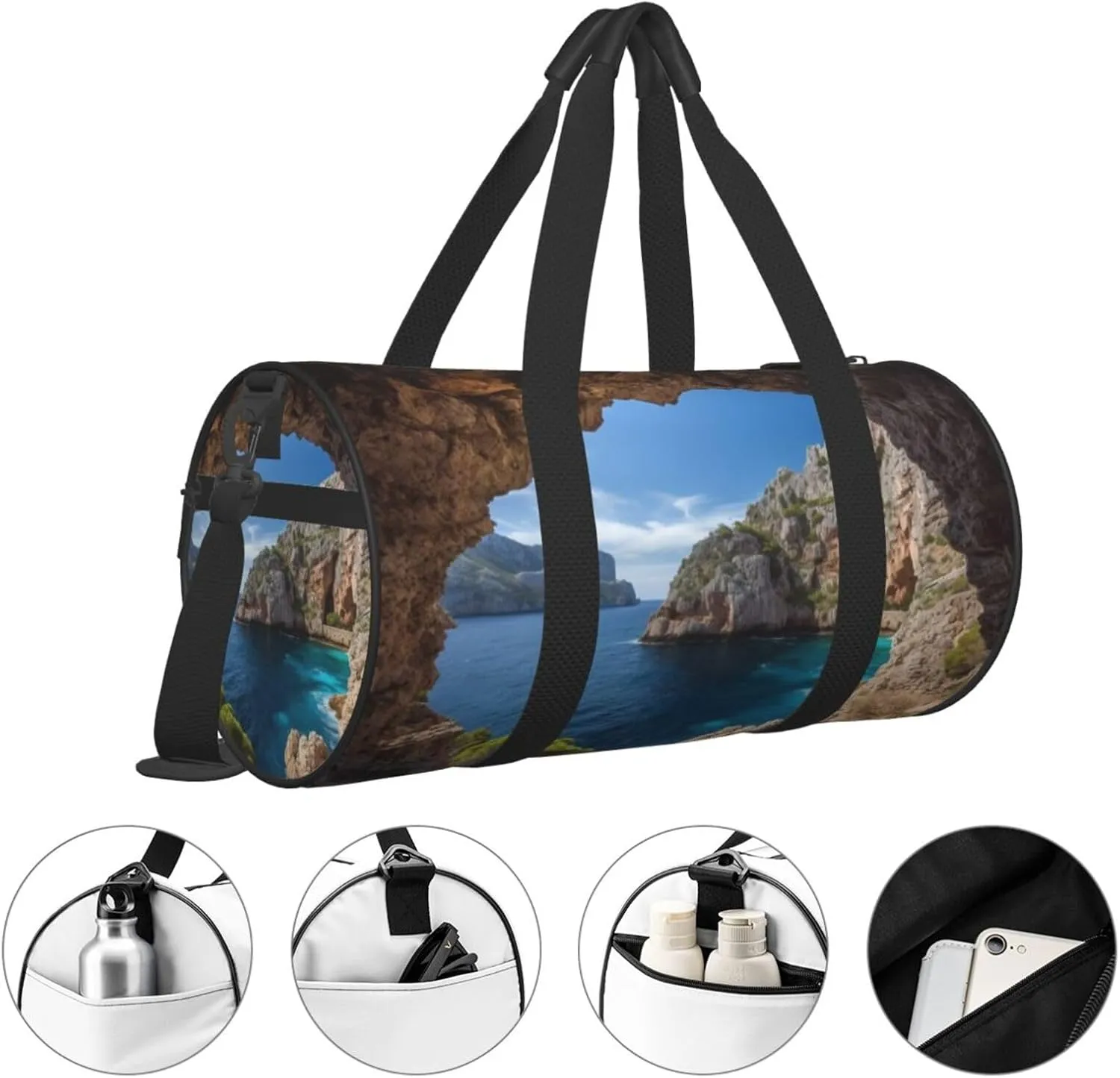 Travel Bag For Women,Arch In Mallorca Spain Print Personal Item Duffle Bags,Weekend Travel Duffel Tote Bag,Travel Sport Gym Bag For Men,Airplane Travel Essentials For Flying