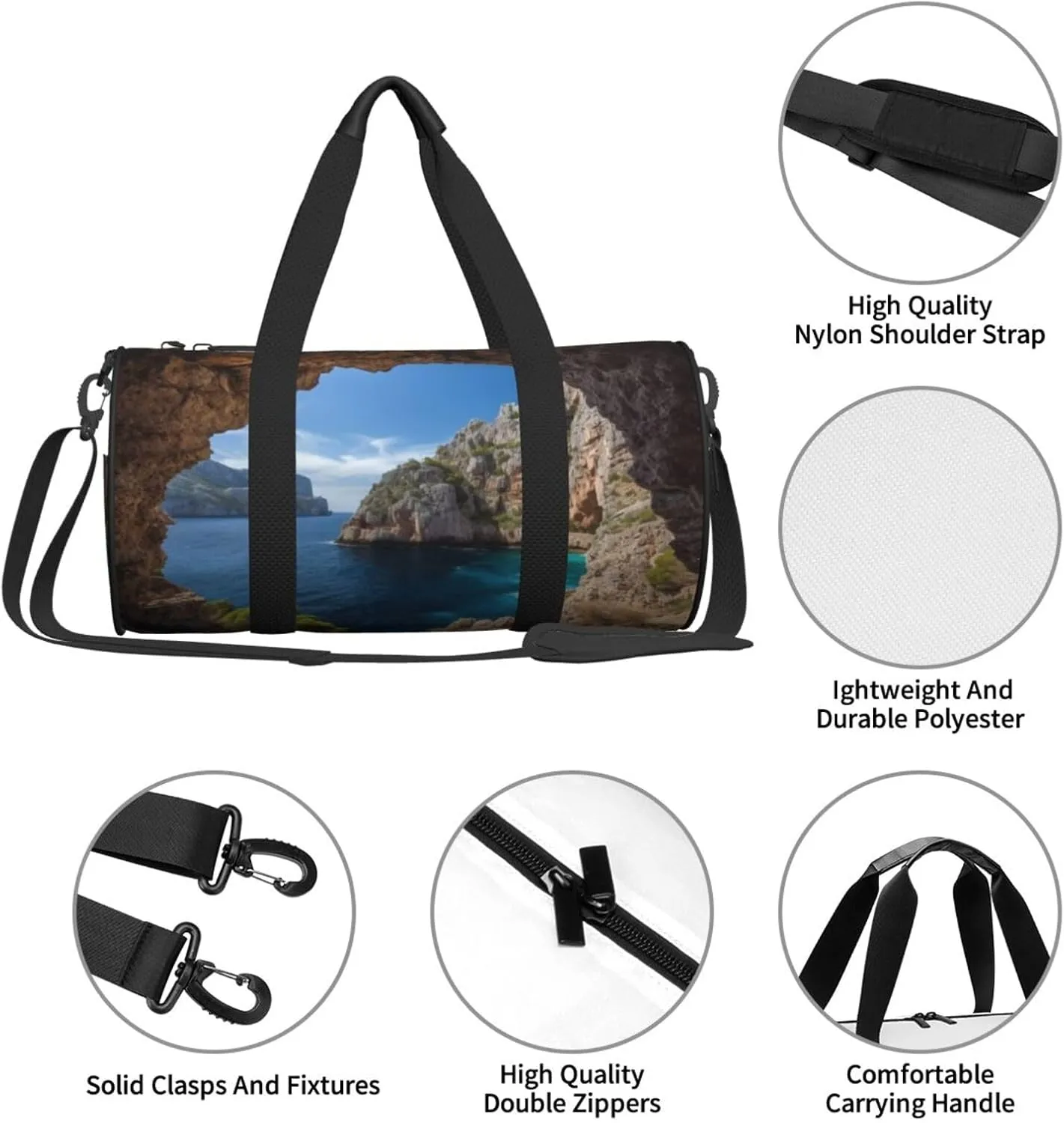 Travel Bag For Women,Arch In Mallorca Spain Print Personal Item Duffle Bags,Weekend Travel Duffel Tote Bag,Travel Sport Gym Bag For Men,Airplane Travel Essentials For Flying