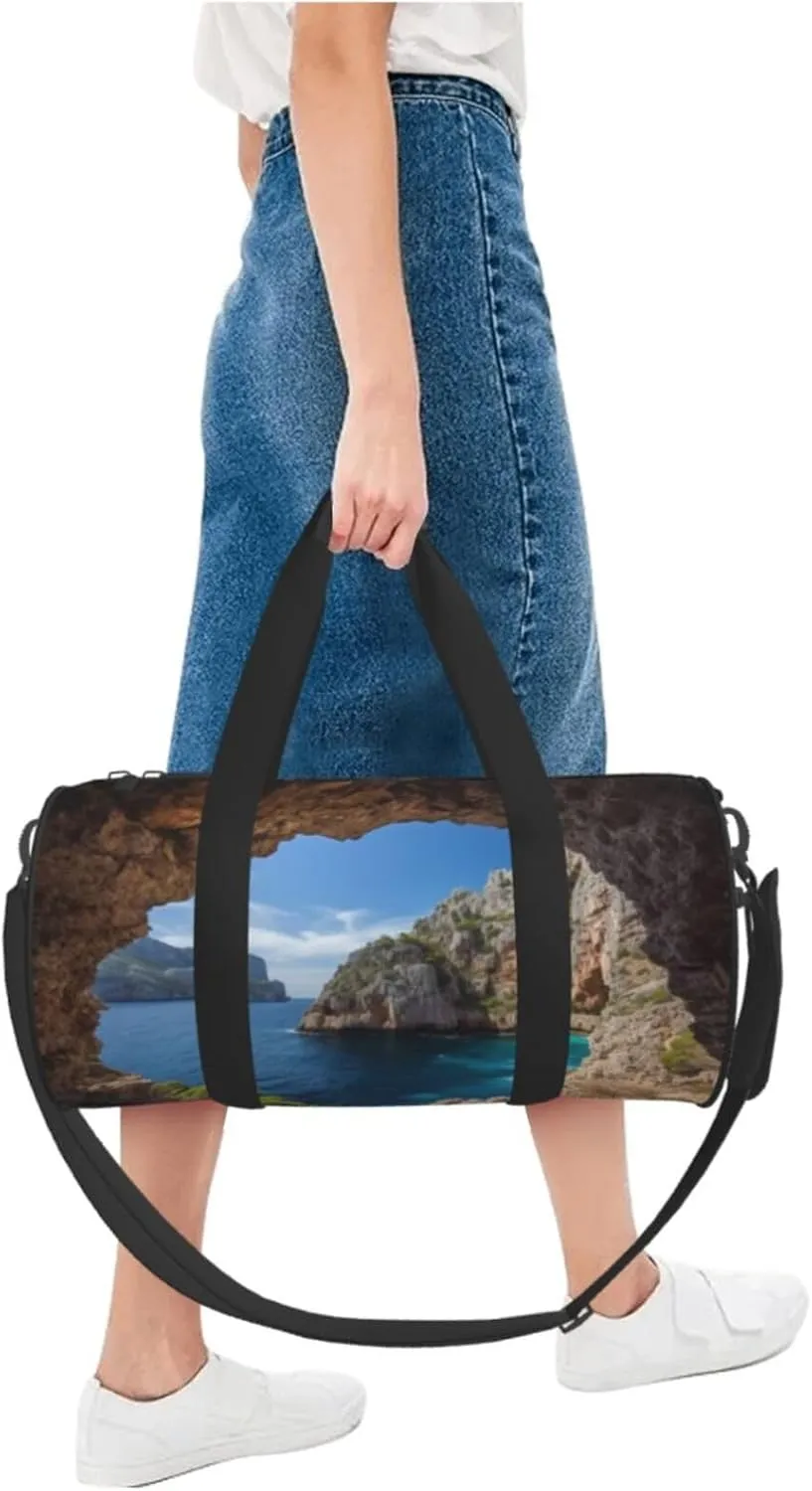 Travel Bag For Women,Arch In Mallorca Spain Print Personal Item Duffle Bags,Weekend Travel Duffel Tote Bag,Travel Sport Gym Bag For Men,Airplane Travel Essentials For Flying
