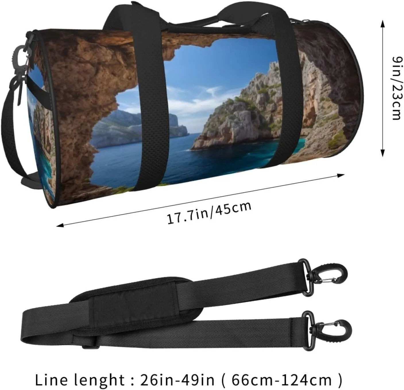 Travel Bag For Women,Arch In Mallorca Spain Print Personal Item Duffle Bags,Weekend Travel Duffel Tote Bag,Travel Sport Gym Bag For Men,Airplane Travel Essentials For Flying