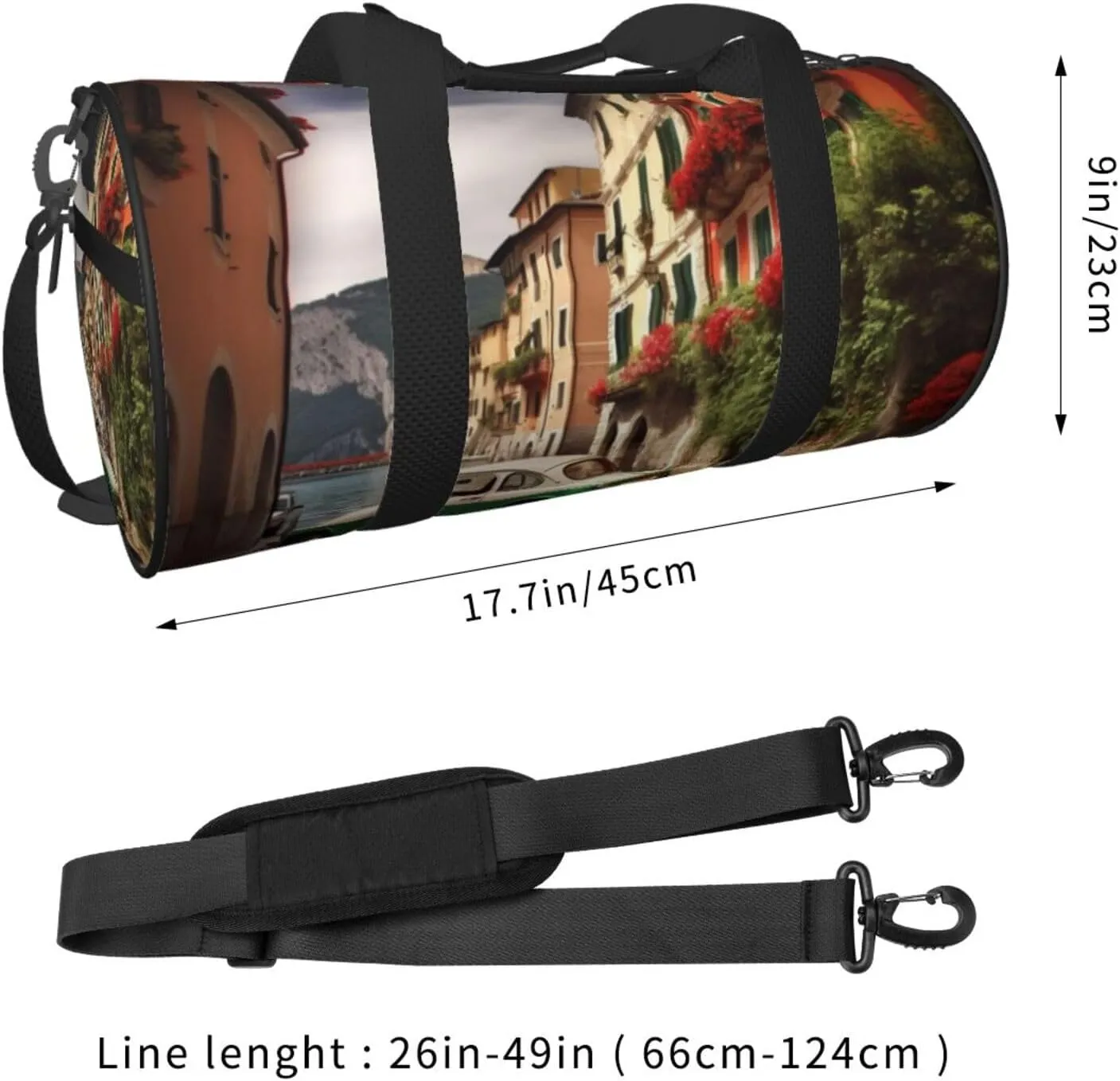 Travel Bag For Women,Beautiful Italy Print Personal Item Duffle Bags,Weekend Travel Duffel Tote Bag,Travel Sport Gym Bag For Men,Airplane Travel Essentials For Flying