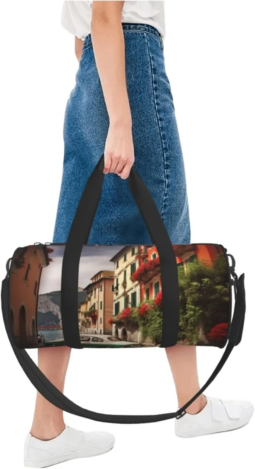 Travel Bag For Women,Beautiful Italy Print Personal Item Duffle Bags,Weekend Travel Duffel Tote Bag,Travel Sport Gym Bag For Men,Airplane Travel Essentials For Flying