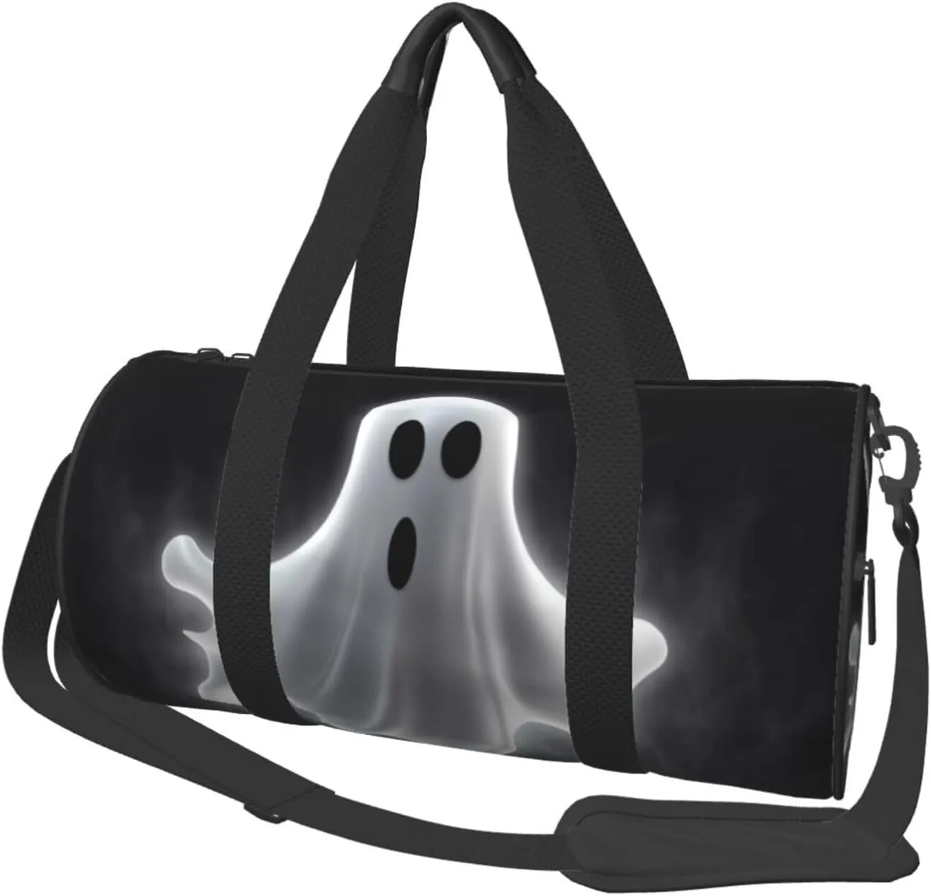 Travel Bag For Women,Black And Halloween Ghost Print Personal Item Duffle Bags,Weekend Travel Duffel Tote Bag,Travel Sport Gym Bag For Men,Airplane Travel Essentials For Flying