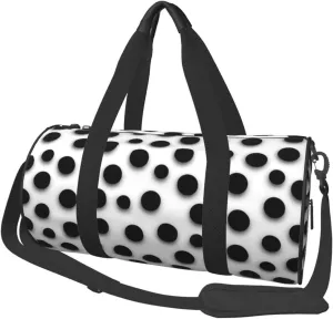 Travel Bag For Women,Black Dot Print Personal Item Duffle Bags,Weekend Travel Duffel Tote Bag,Travel Sport Gym Bag For Men,Airplane Travel Essentials For Flying