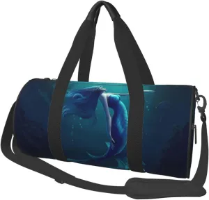 Travel Bag For Women,Blue Mermaid Print Personal Item Duffle Bags,Weekend Travel Duffel Tote Bag,Travel Sport Gym Bag For Men,Airplane Travel Essentials For Flying