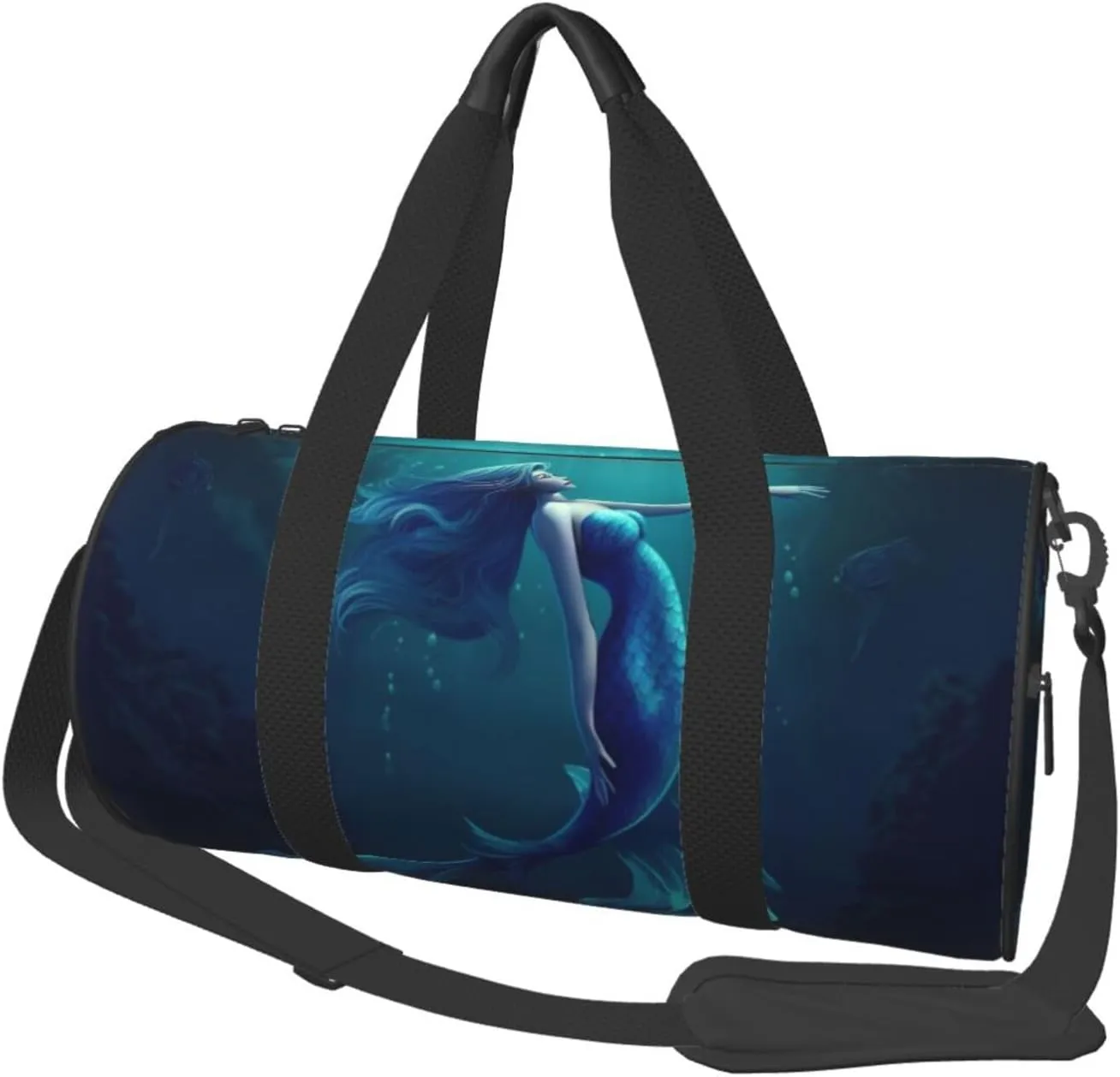 Travel Bag For Women,Blue Mermaid Print Personal Item Duffle Bags,Weekend Travel Duffel Tote Bag,Travel Sport Gym Bag For Men,Airplane Travel Essentials For Flying