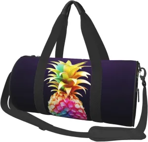 Travel Bag For Women,Colorful Pineapple Print Personal Item Duffle Bags,Weekend Travel Duffel Tote Bag,Travel Sport Gym Bag For Men,Airplane Travel Essentials For Flying