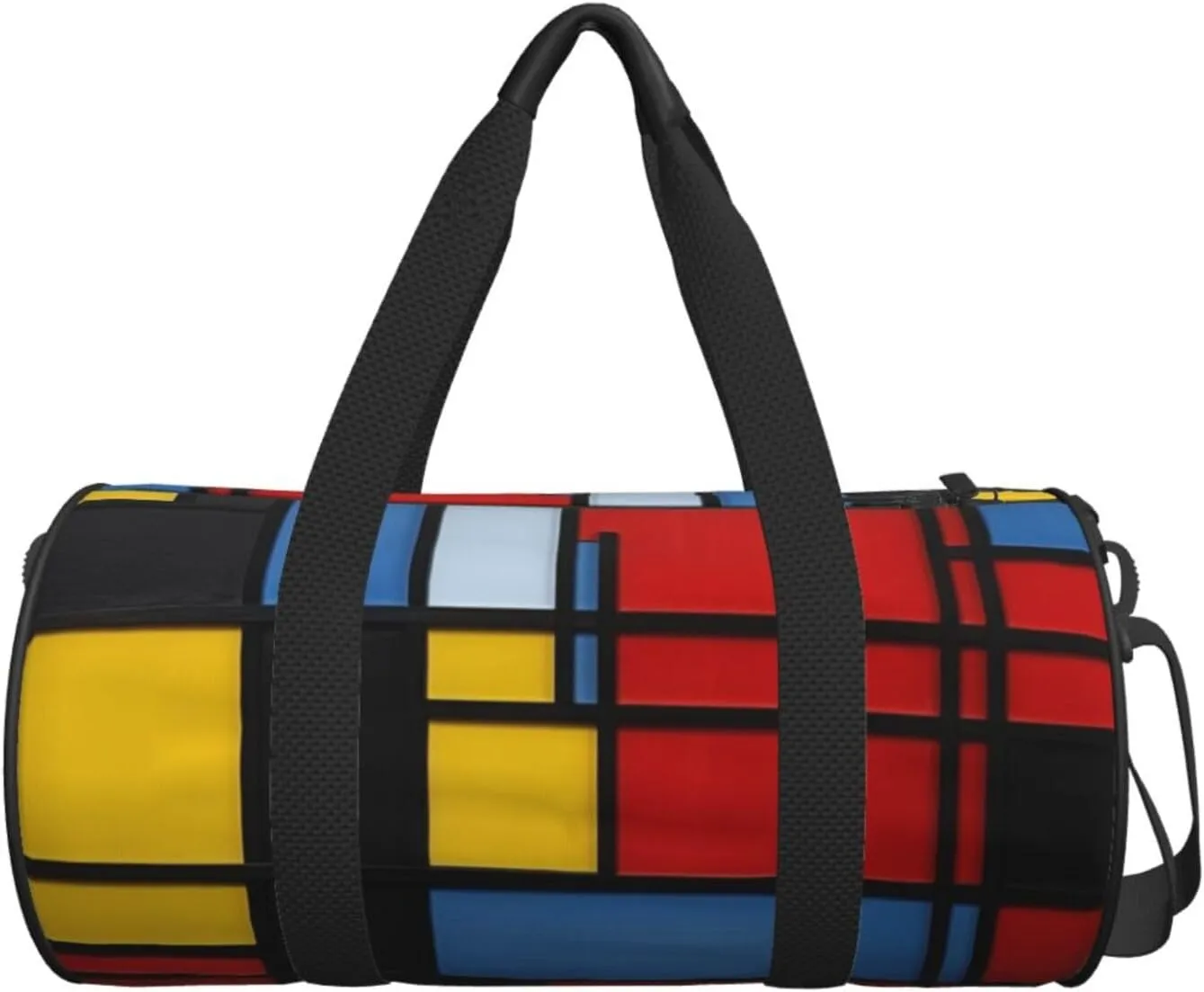 Travel Bag For Women,Composition In Red Yellow Blue And Black Print Personal Item Duffle Bags,Weekend Travel Duffel Tote Bag,Travel Sport Gym Bag For Men,Airplane Travel Essentials For Flying