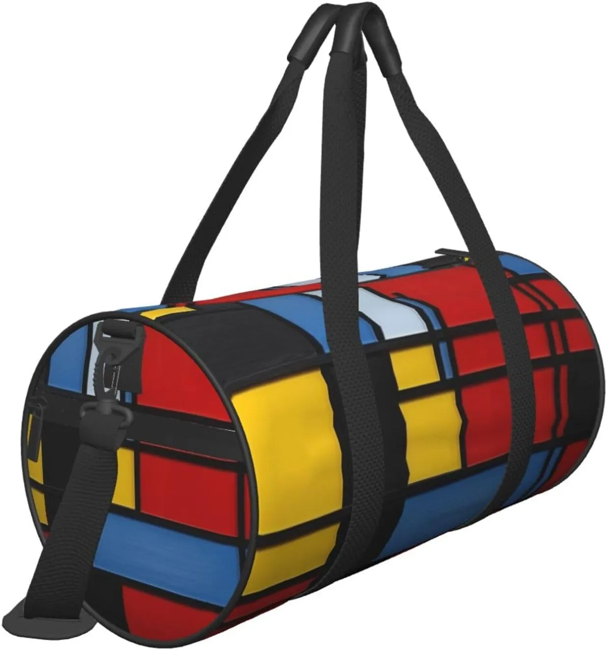 Travel Bag For Women,Composition In Red Yellow Blue And Black Print Personal Item Duffle Bags,Weekend Travel Duffel Tote Bag,Travel Sport Gym Bag For Men,Airplane Travel Essentials For Flying