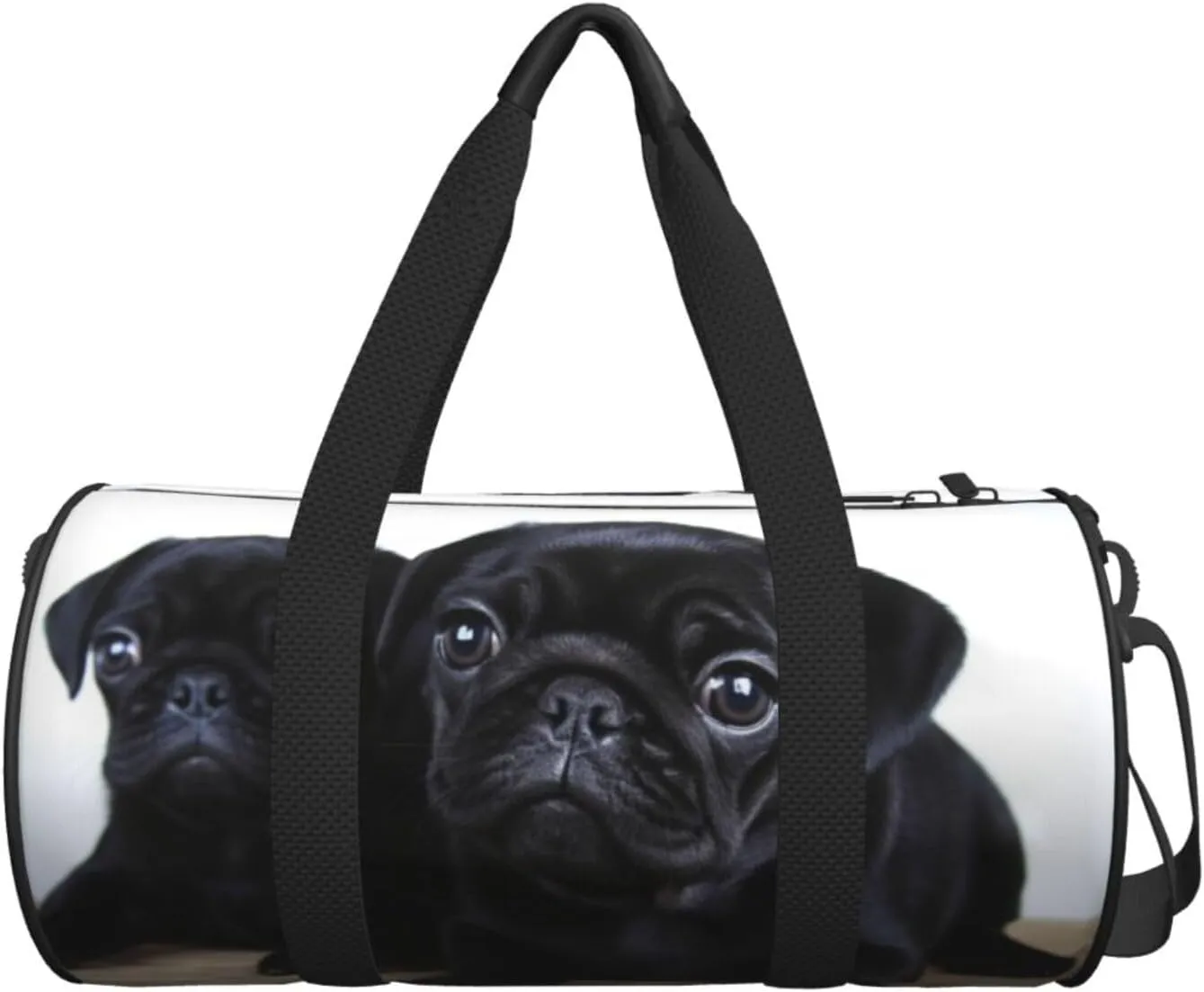 Travel Bag For Women,Cute Black Pug Print Personal Item Duffle Bags,Weekend Travel Duffel Tote Bag,Travel Sport Gym Bag For Men,Airplane Travel Essentials For Flying
