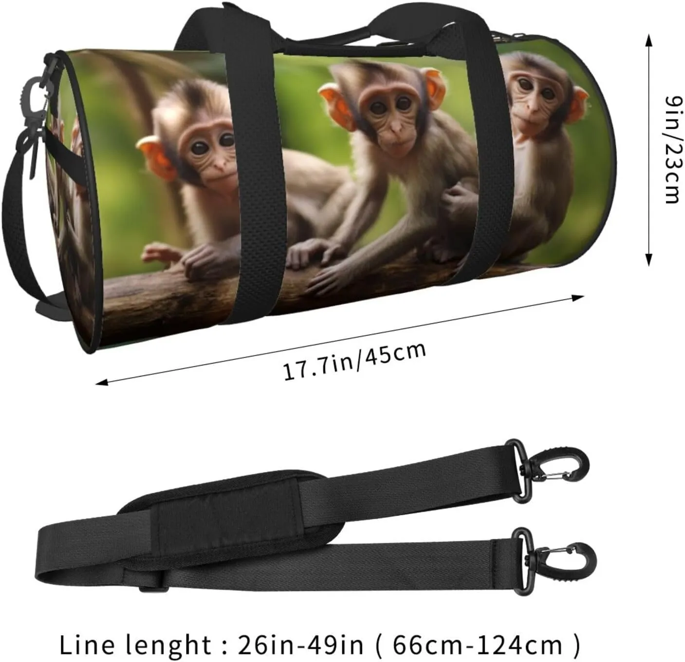 Travel Bag For Women,Cute Little Monkeys Print Personal Item Duffle Bags,Weekend Travel Duffel Tote Bag,Travel Sport Gym Bag For Men,Airplane Travel Essentials For Flying