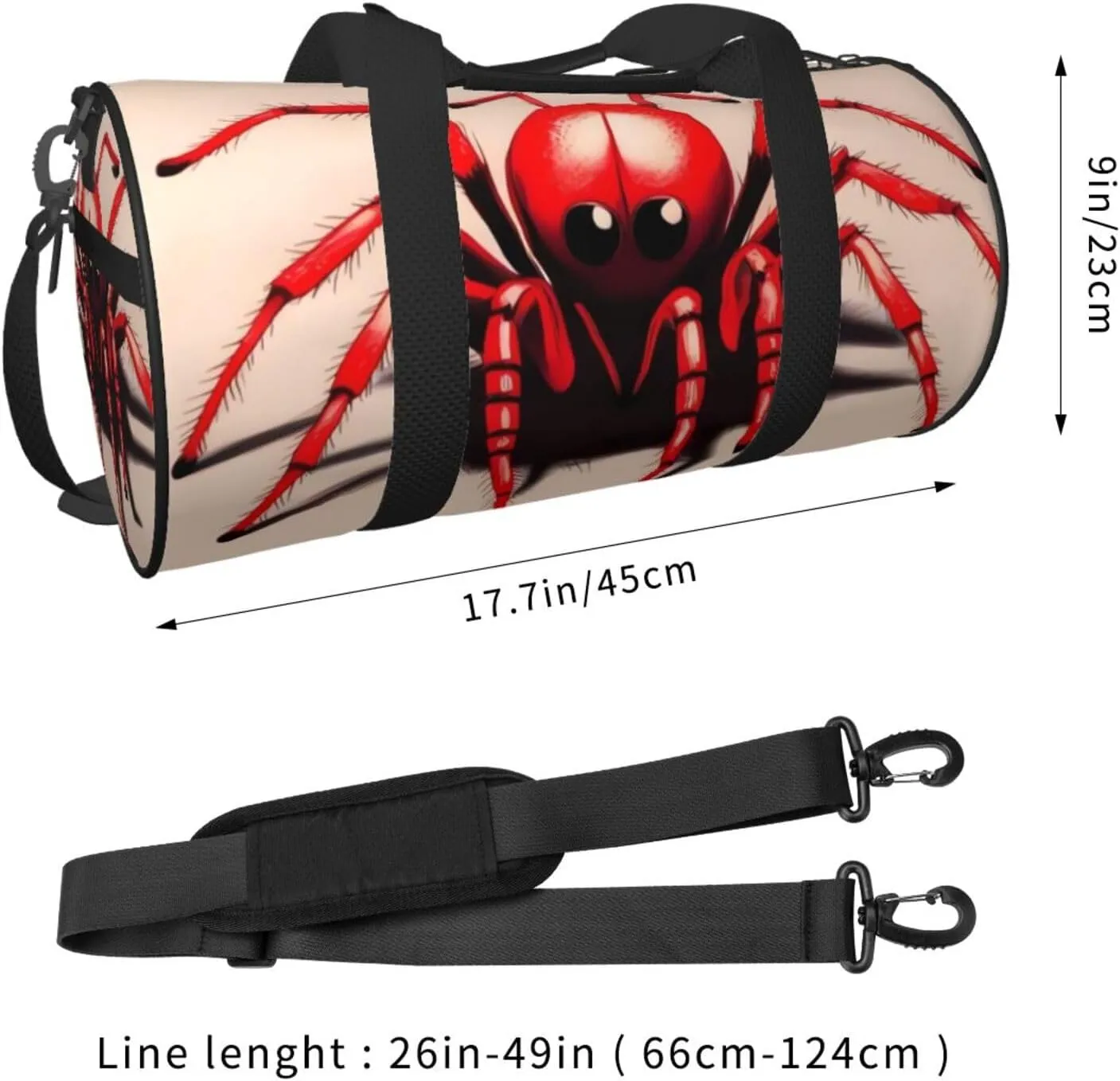 Travel Bag For Women,Cute Little Red Spider Print Personal Item Duffle Bags,Weekend Travel Duffel Tote Bag,Travel Sport Gym Bag For Men,Airplane Travel Essentials For Flying