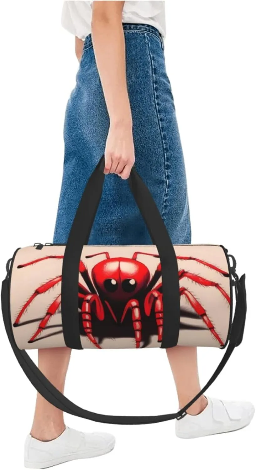 Travel Bag For Women,Cute Little Red Spider Print Personal Item Duffle Bags,Weekend Travel Duffel Tote Bag,Travel Sport Gym Bag For Men,Airplane Travel Essentials For Flying