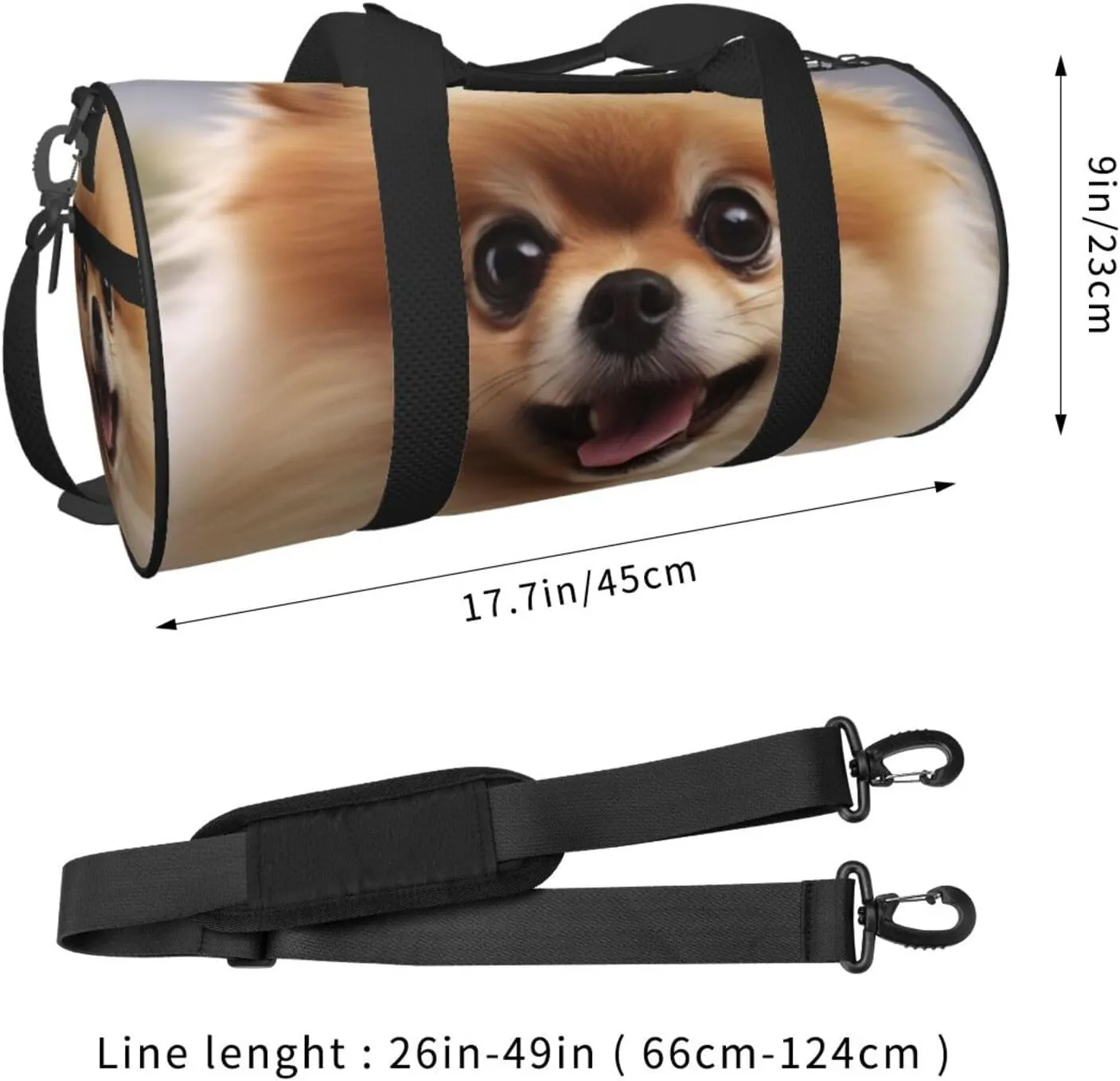 Travel Bag For Women,Cute Pomeranian Print Personal Item Duffle Bags,Weekend Travel Duffel Tote Bag,Travel Sport Gym Bag For Men,Airplane Travel Essentials For Flying