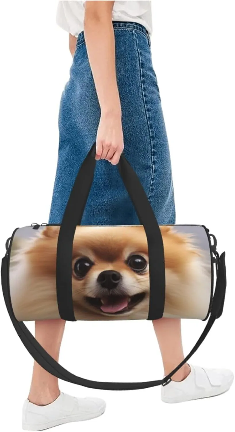 Travel Bag For Women,Cute Pomeranian Print Personal Item Duffle Bags,Weekend Travel Duffel Tote Bag,Travel Sport Gym Bag For Men,Airplane Travel Essentials For Flying