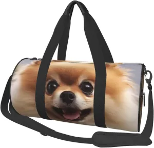 Travel Bag For Women,Cute Pomeranian Print Personal Item Duffle Bags,Weekend Travel Duffel Tote Bag,Travel Sport Gym Bag For Men,Airplane Travel Essentials For Flying