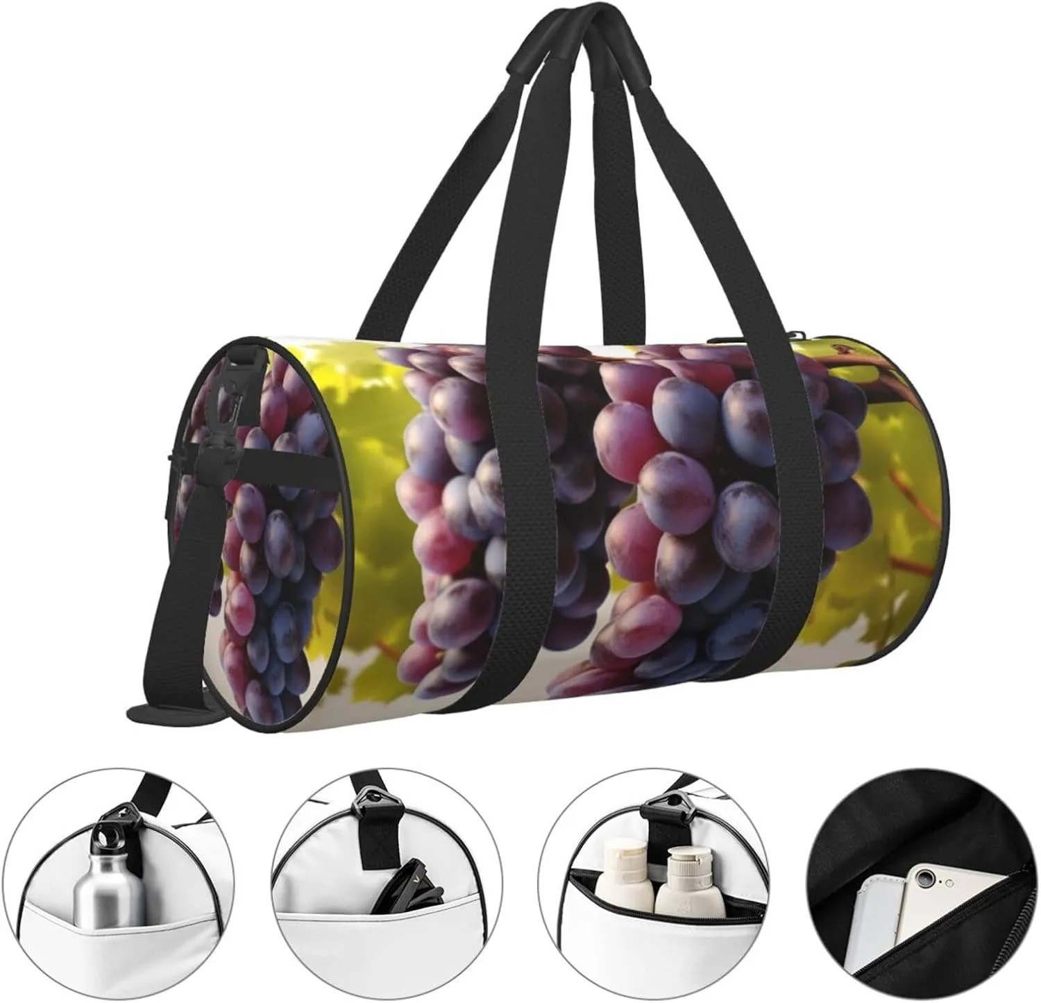 Travel Bag For Women,Desert Grapes Print Personal Item Duffle Bags,Weekend Travel Duffel Tote Bag,Travel Sport Gym Bag For Men,Airplane Travel Essentials For Flying