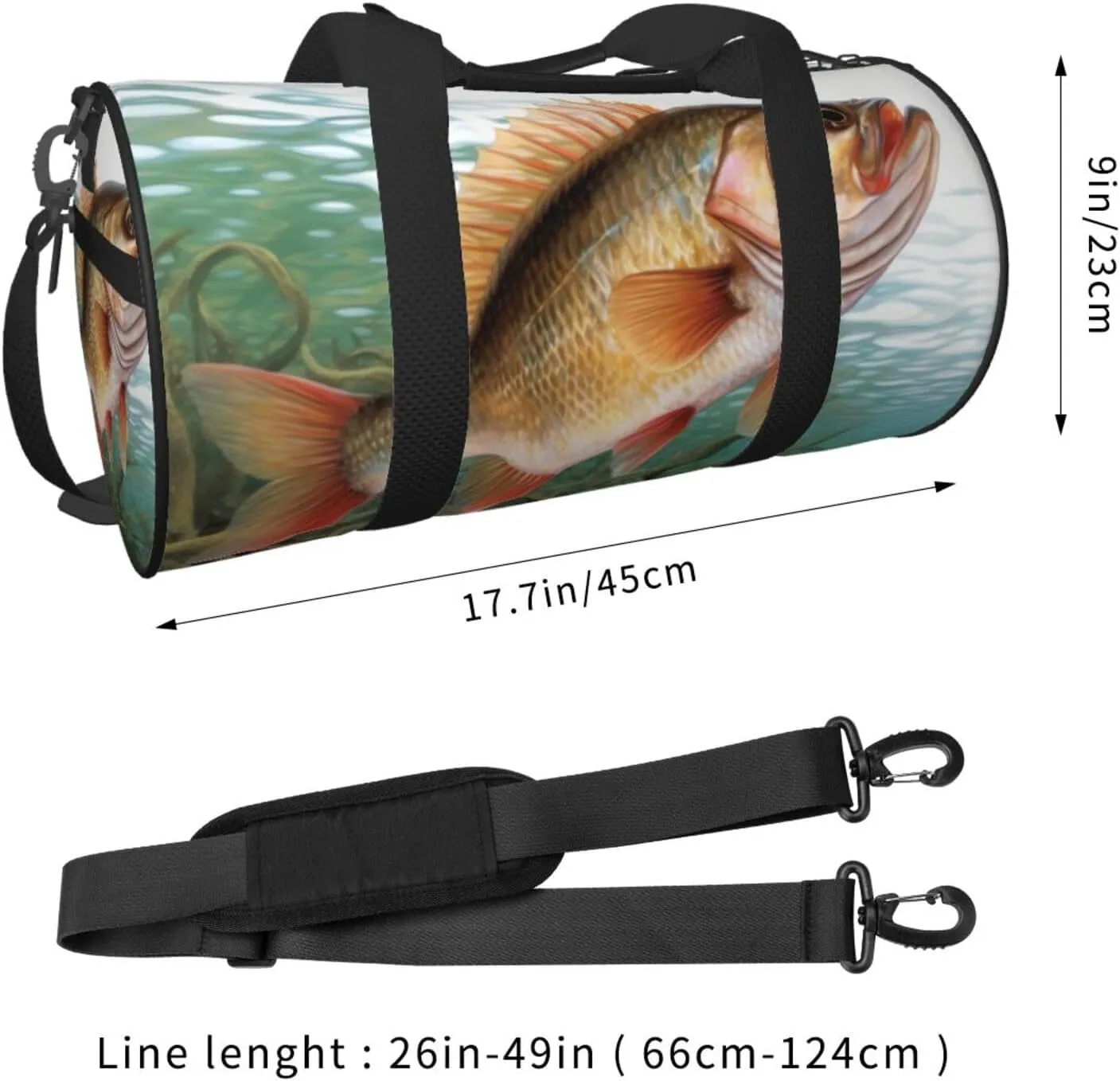 Travel Bag For Women,Fish Print Personal Item Duffle Bags,Weekend Travel Duffel Tote Bag,Travel Sport Gym Bag For Men,Airplane Travel Essentials For Flying