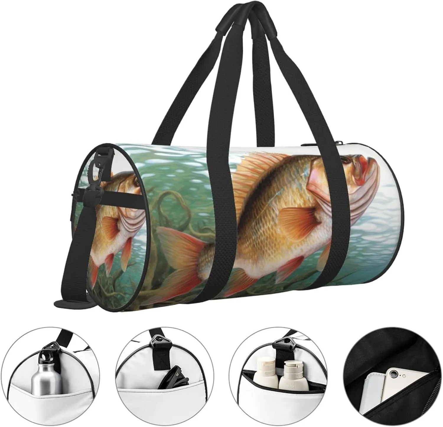Travel Bag For Women,Fish Print Personal Item Duffle Bags,Weekend Travel Duffel Tote Bag,Travel Sport Gym Bag For Men,Airplane Travel Essentials For Flying