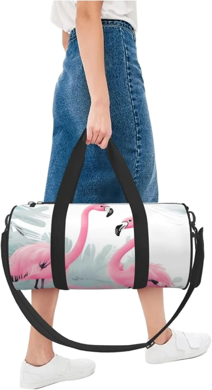 Travel Bag For Women,Flamingo Print Personal Item Duffle Bags,Weekend Travel Duffel Tote Bag,Travel Sport Gym Bag For Men,Airplane Travel Essentials For Flying