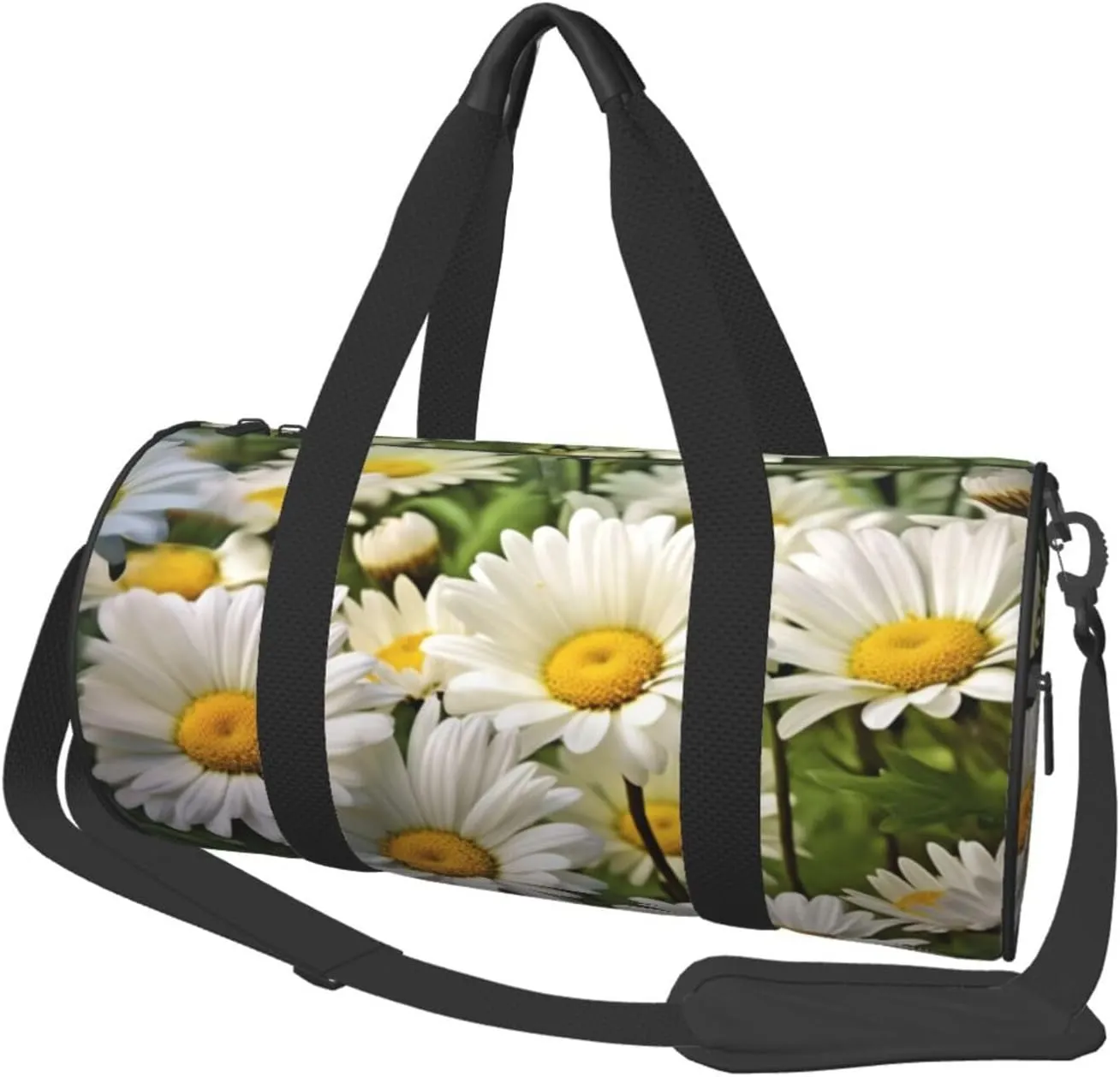 Travel Bag For Women,Floral Flowers Daisies Print Personal Item Duffle Bags,Weekend Travel Duffel Tote Bag,Travel Sport Gym Bag For Men,Airplane Travel Essentials For Flying