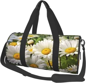 Travel Bag For Women,Floral Flowers Daisies Print Personal Item Duffle Bags,Weekend Travel Duffel Tote Bag,Travel Sport Gym Bag For Men,Airplane Travel Essentials For Flying