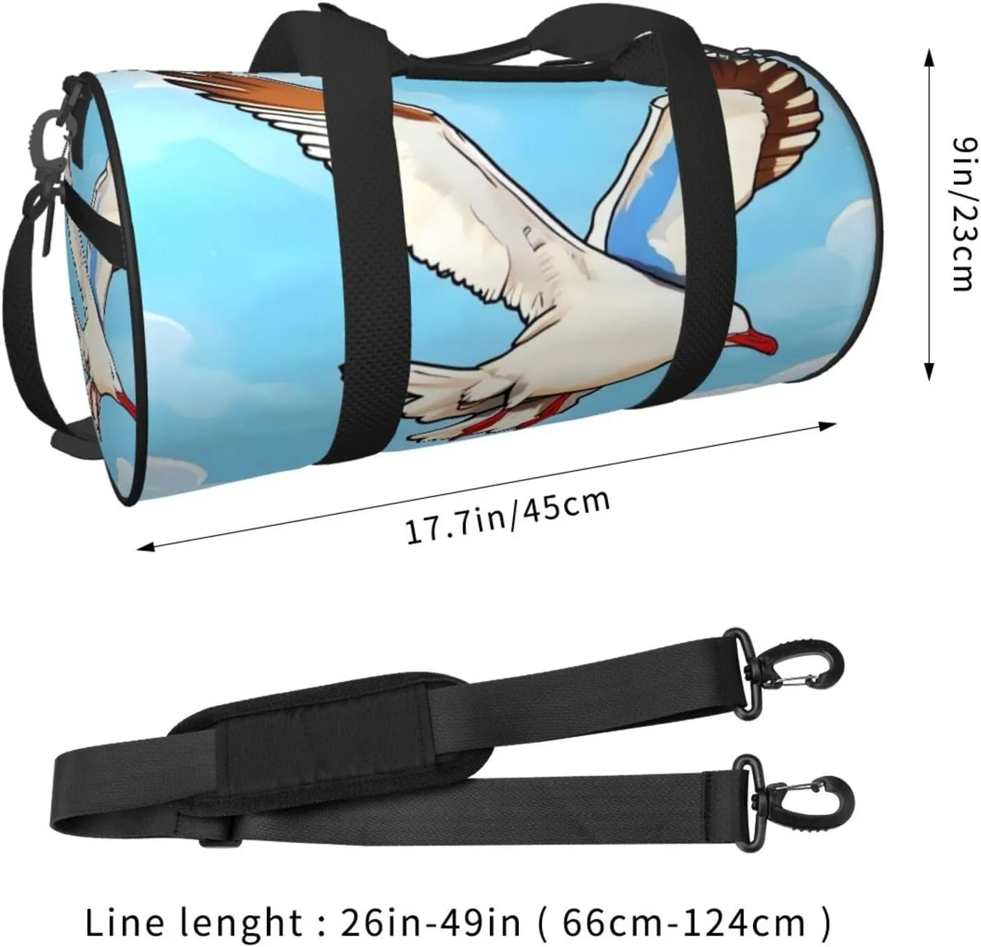 Travel Bag For Women,Flying Seagulls Print Personal Item Duffle Bags,Weekend Travel Duffel Tote Bag,Travel Sport Gym Bag For Men,Airplane Travel Essentials For Flying