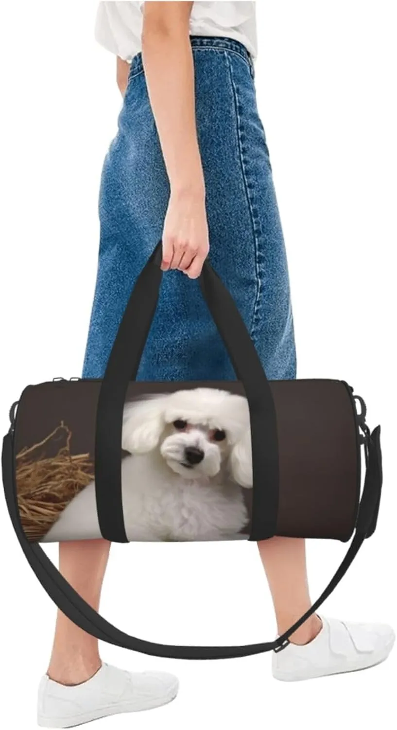Travel Bag For Women,French Poodle Print Personal Item Duffle Bags,Weekend Travel Duffel Tote Bag,Travel Sport Gym Bag For Men,Airplane Travel Essentials For Flying
