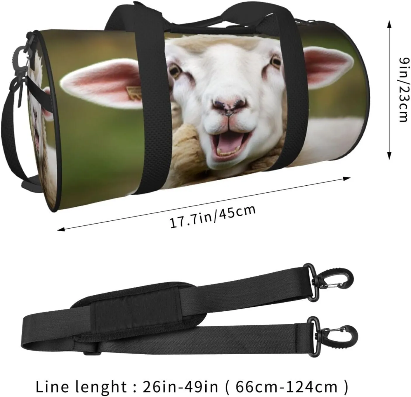Travel Bag For Women,Funny Naughty Sheep Tongue Cute Animal Print Personal Item Duffle Bags,Weekend Travel Duffel Tote Bag,Travel Sport Gym Bag For Men,Airplane Travel Essentials For Flying