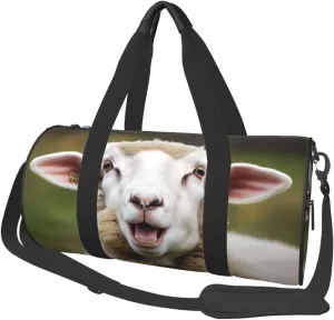Travel Bag For Women,Funny Naughty Sheep Tongue Cute Animal Print Personal Item Duffle Bags,Weekend Travel Duffel Tote Bag,Travel Sport Gym Bag For Men,Airplane Travel Essentials For Flying