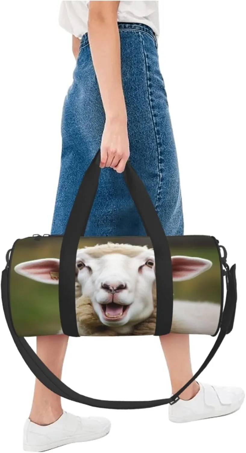 Travel Bag For Women,Funny Naughty Sheep Tongue Cute Animal Print Personal Item Duffle Bags,Weekend Travel Duffel Tote Bag,Travel Sport Gym Bag For Men,Airplane Travel Essentials For Flying