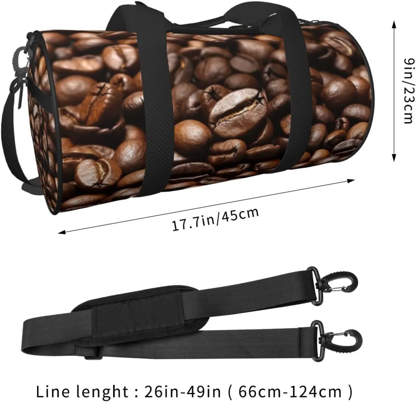 Travel Bag For Women,Funny Roasted Coffee Beans Print Personal Item Duffle Bags,Weekend Travel Duffel Tote Bag,Travel Sport Gym Bag For Men,Airplane Travel Essentials For Flying