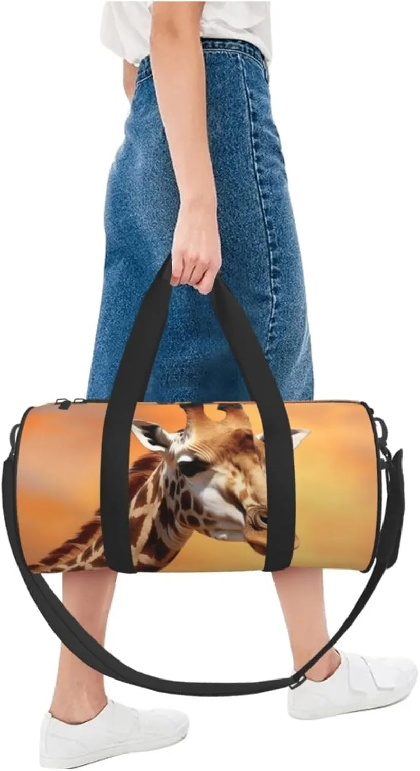 Travel Bag For Women,Giraffe Print Personal Item Duffle Bags,Weekend Travel Duffel Tote Bag,Travel Sport Gym Bag For Men,Airplane Travel Essentials For Flying
