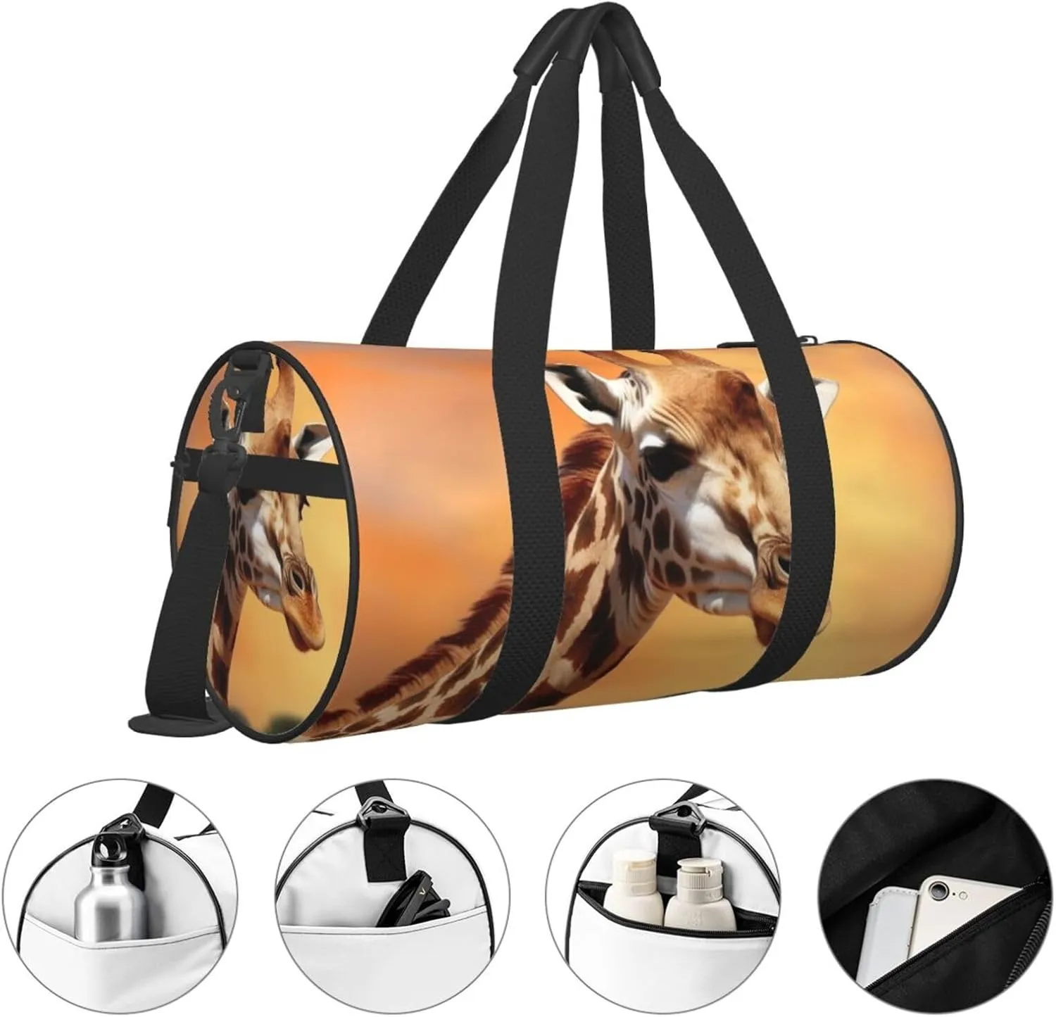 Travel Bag For Women,Giraffe Print Personal Item Duffle Bags,Weekend Travel Duffel Tote Bag,Travel Sport Gym Bag For Men,Airplane Travel Essentials For Flying