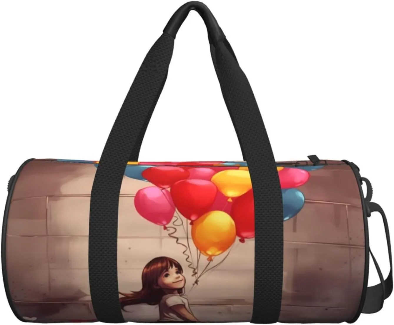 Travel Bag For Women,Girl With Balloons Print Personal Item Duffle Bags,Weekend Travel Duffel Tote Bag,Travel Sport Gym Bag For Men,Airplane Travel Essentials For Flying