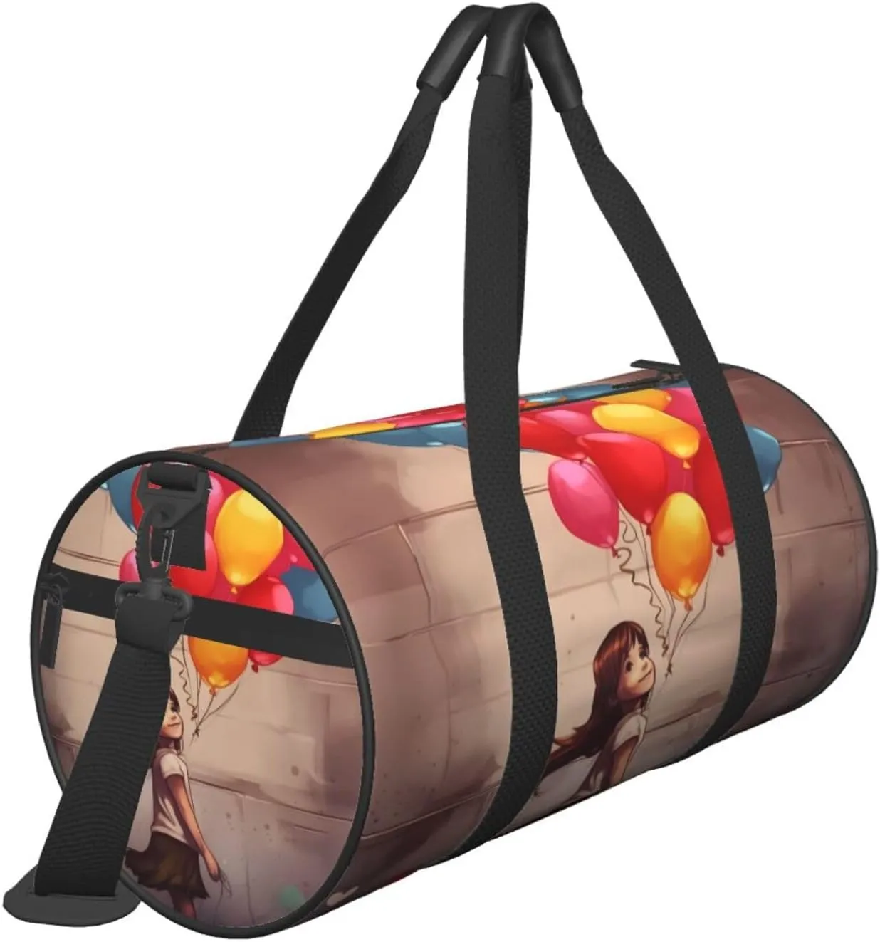 Travel Bag For Women,Girl With Balloons Print Personal Item Duffle Bags,Weekend Travel Duffel Tote Bag,Travel Sport Gym Bag For Men,Airplane Travel Essentials For Flying