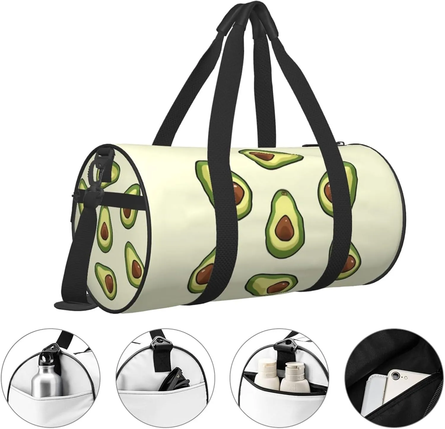 Travel Bag For Women,Green Fruit Print Personal Item Duffle Bags,Weekend Travel Duffel Tote Bag,Travel Sport Gym Bag For Men,Airplane Travel Essentials For Flying