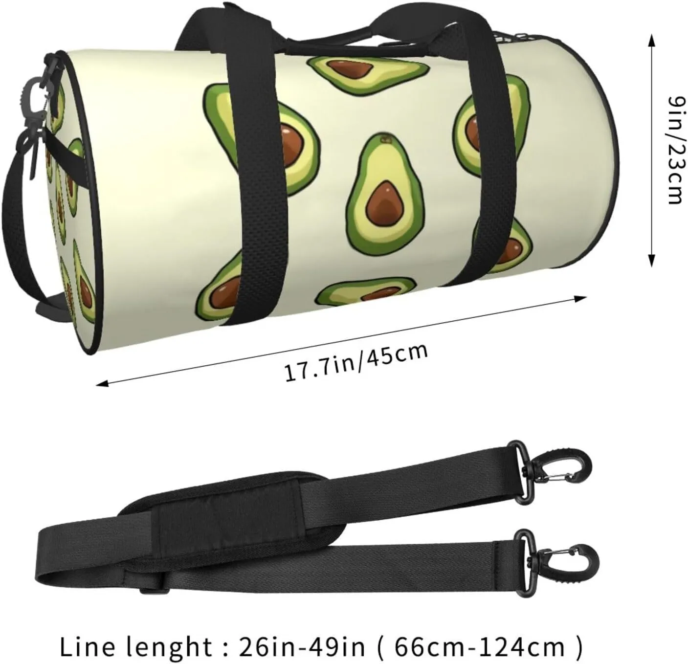 Travel Bag For Women,Green Fruit Print Personal Item Duffle Bags,Weekend Travel Duffel Tote Bag,Travel Sport Gym Bag For Men,Airplane Travel Essentials For Flying