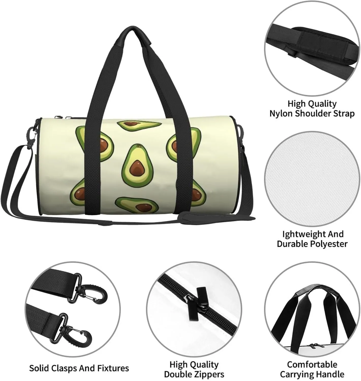Travel Bag For Women,Green Fruit Print Personal Item Duffle Bags,Weekend Travel Duffel Tote Bag,Travel Sport Gym Bag For Men,Airplane Travel Essentials For Flying