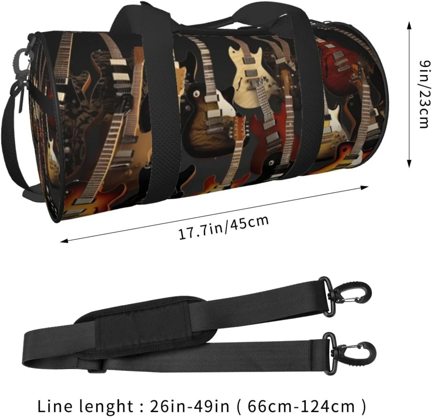 Travel Bag For Women,Guitars Print Personal Item Duffle Bags,Weekend Travel Duffel Tote Bag,Travel Sport Gym Bag For Men,Airplane Travel Essentials For Flying
