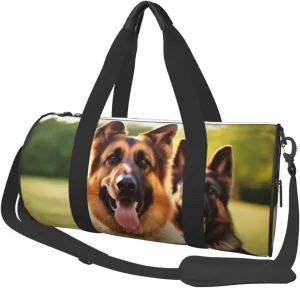 Travel Bag For Women,Happy German Shepherd Print Personal Item Duffle Bags,Weekend Travel Duffel Tote Bag,Travel Sport Gym Bag For Men,Airplane Travel Essentials For Flying