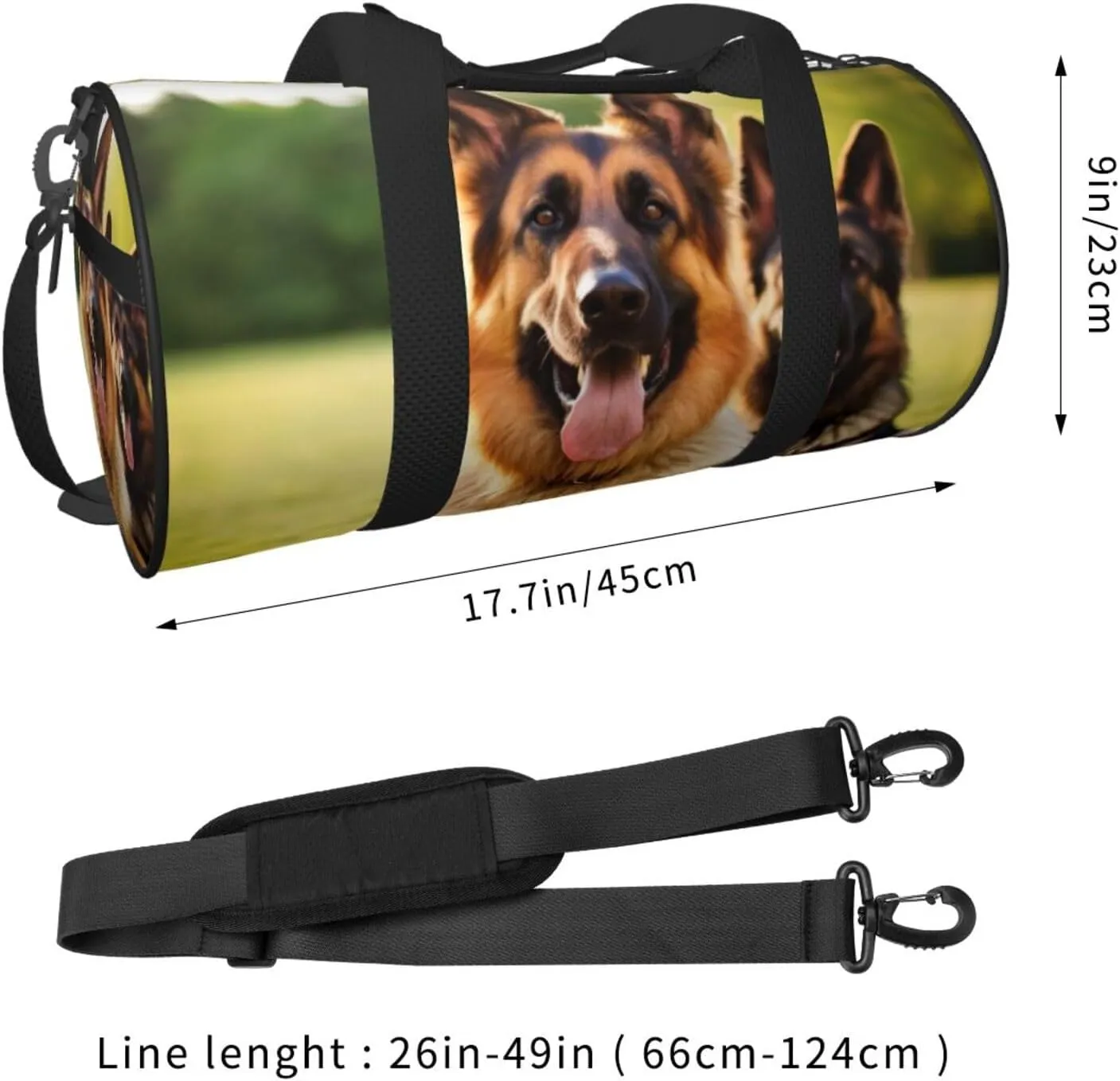 Travel Bag For Women,Happy German Shepherd Print Personal Item Duffle Bags,Weekend Travel Duffel Tote Bag,Travel Sport Gym Bag For Men,Airplane Travel Essentials For Flying