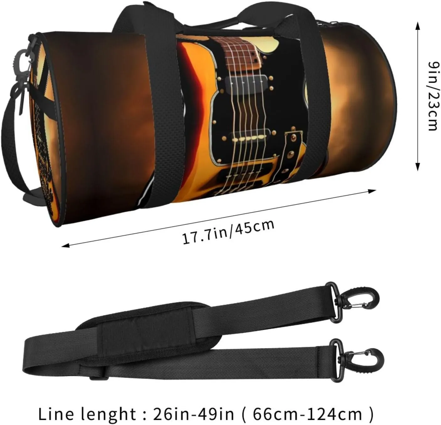 Travel Bag For Women,Instrumental Guitar Print Personal Item Duffle Bags,Weekend Travel Duffel Tote Bag,Travel Sport Gym Bag For Men,Airplane Travel Essentials For Flying