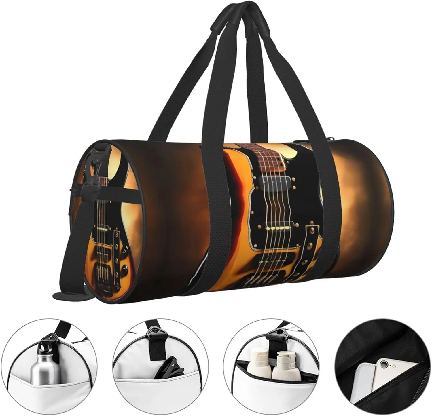 Travel Bag For Women,Instrumental Guitar Print Personal Item Duffle Bags,Weekend Travel Duffel Tote Bag,Travel Sport Gym Bag For Men,Airplane Travel Essentials For Flying