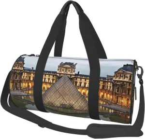 Travel Bag For Women,Louvre Museum In Paris Print Personal Item Duffle Bags,Weekend Travel Duffel Tote Bag,Travel Sport Gym Bag For Men,Airplane Travel Essentials For Flying