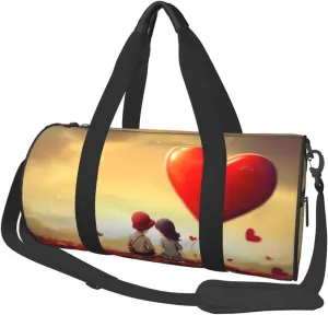 Travel Bag For Women,Love Couple Print Personal Item Duffle Bags,Weekend Travel Duffel Tote Bag,Travel Sport Gym Bag For Men,Airplane Travel Essentials For Flying