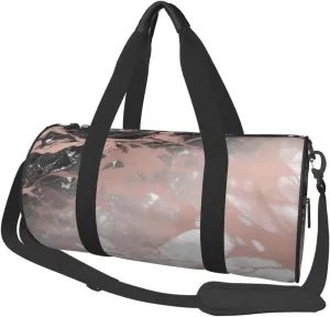 Travel Bag For Women,Marble Color Rose Gold Print Personal Item Duffle Bags,Weekend Travel Duffel Tote Bag,Travel Sport Gym Bag For Men,Airplane Travel Essentials For Flying