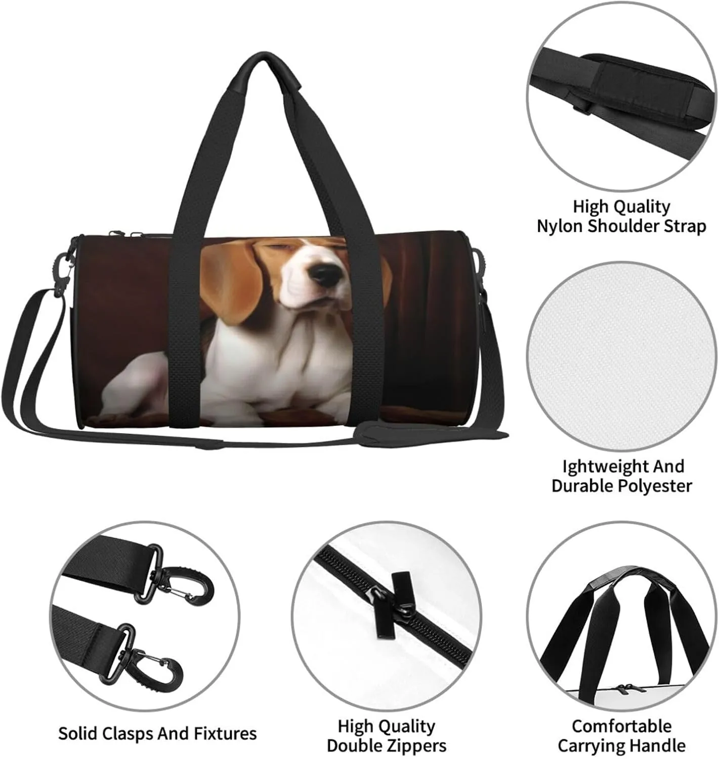 Travel Bag For Women,Ovely Pet Dog Beagle Print Personal Item Duffle Bags,Weekend Travel Duffel Tote Bag,Travel Sport Gym Bag For Men,Airplane Travel Essentials For Flying