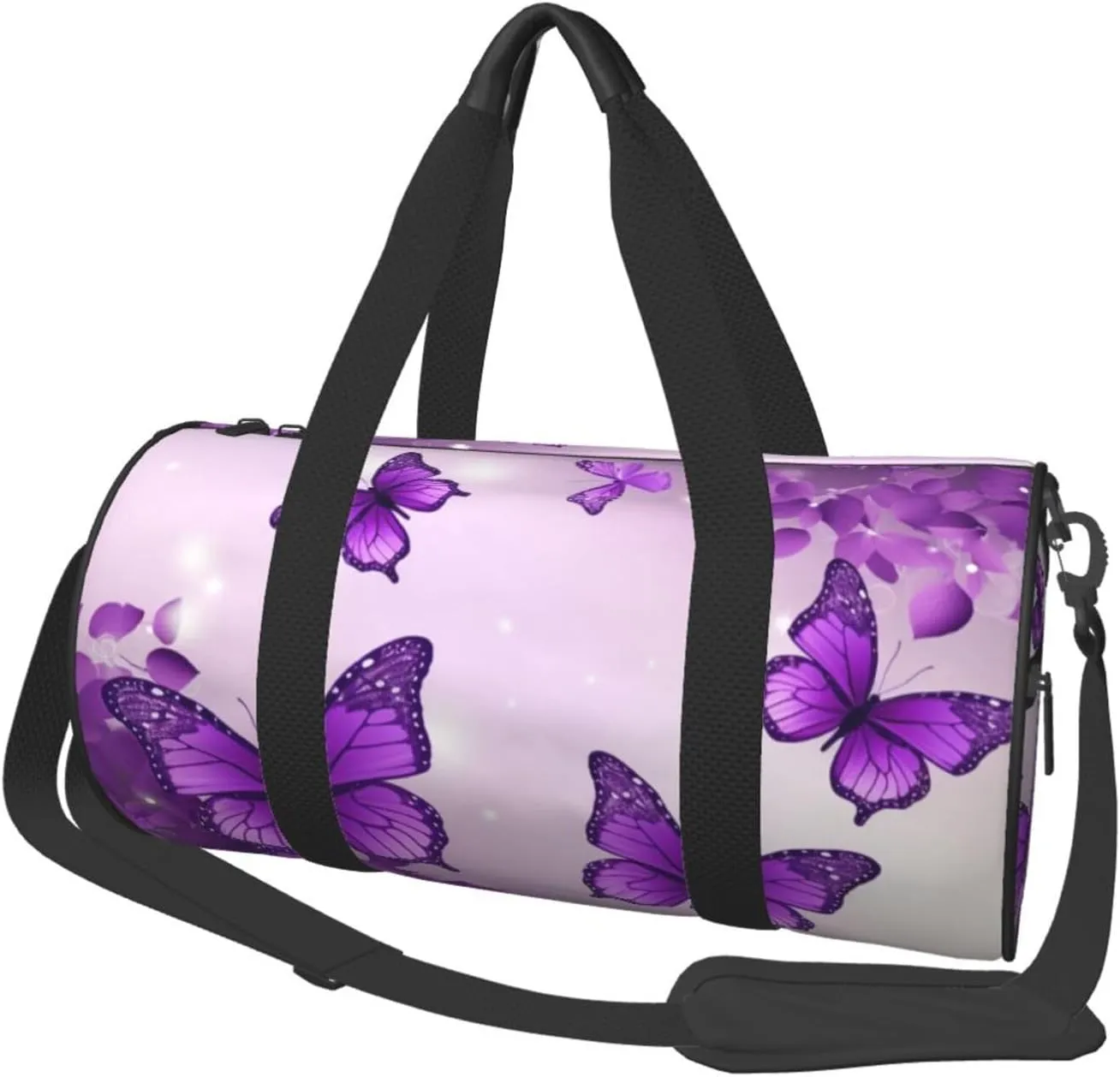 Travel Bag For Women,Purple Butterflies Print Personal Item Duffle Bags,Weekend Travel Duffel Tote Bag,Travel Sport Gym Bag For Men,Airplane Travel Essentials For Flying