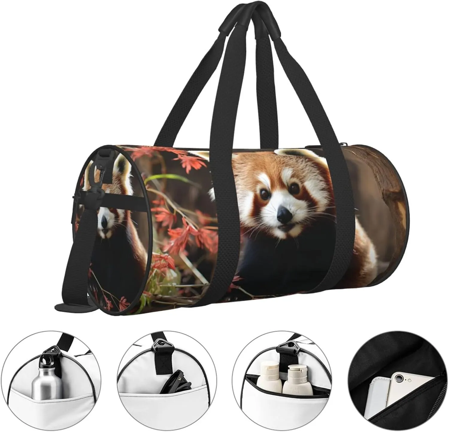 Travel Bag For Women,Red Pandas Print Personal Item Duffle Bags,Weekend Travel Duffel Tote Bag,Travel Sport Gym Bag For Men,Airplane Travel Essentials For Flying